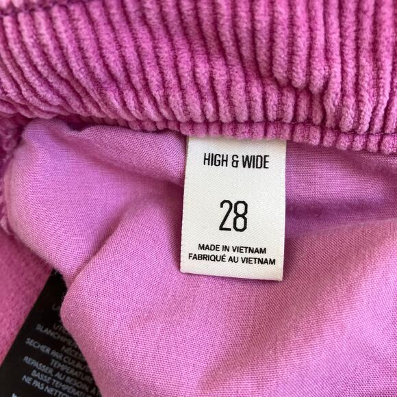 BDG Urban Outfitters Sz 28 High & Wide Corduroy Pants in Pink ‘Berry’ Retro Y2K - Picture 10 of 16